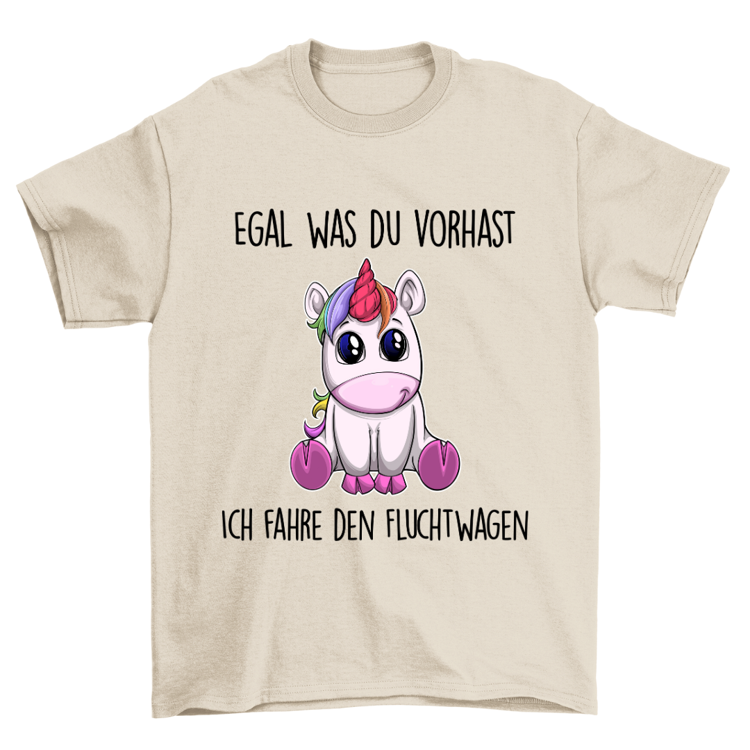 Fluchtwagen Einhorn - Shirt Unisex