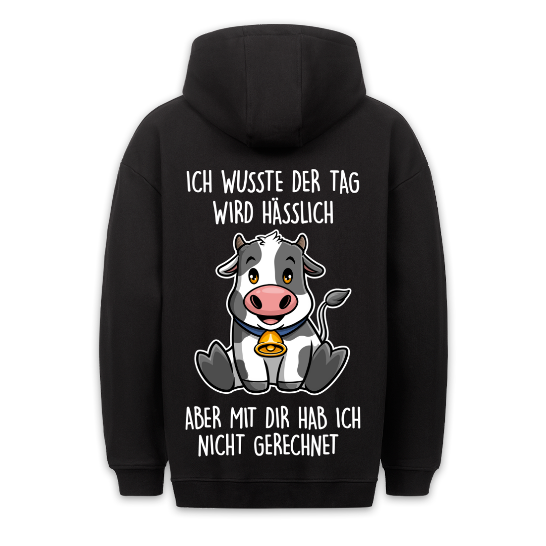 Nicht Gerechnet Kuh - Hoodie Unisex Rückendruck