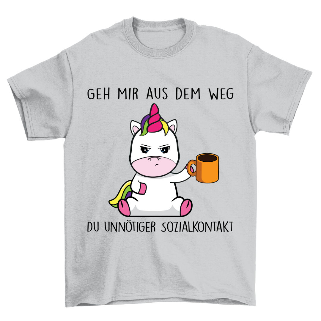 Sozialkontakt Einhorn - Shirt Unisex