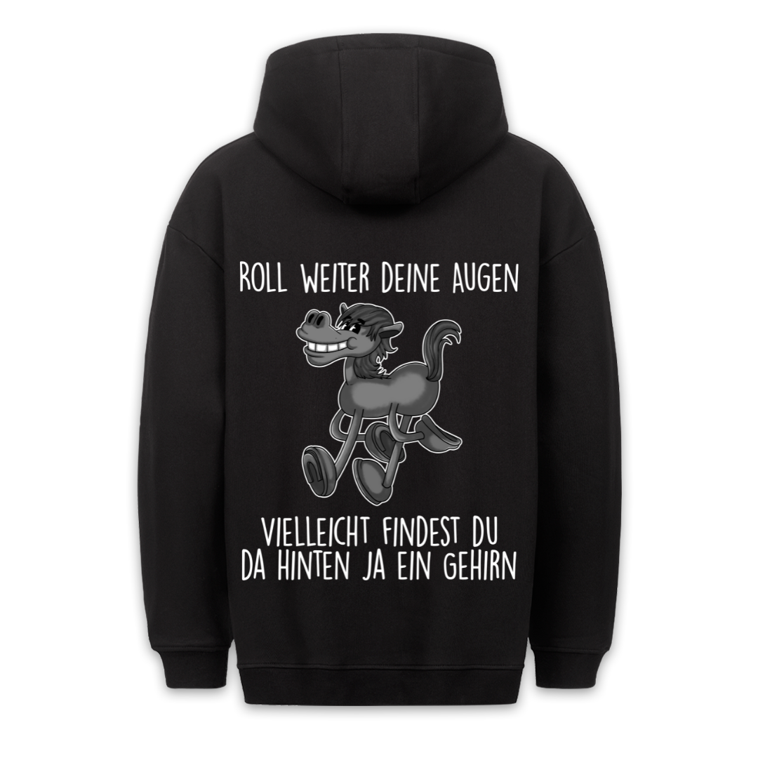 Roll Augen Pferd - Hoodie Unisex Rückendruck