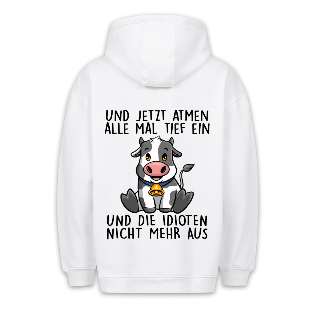 Einatmen Kuh - Hoodie Unisex Rückendruck