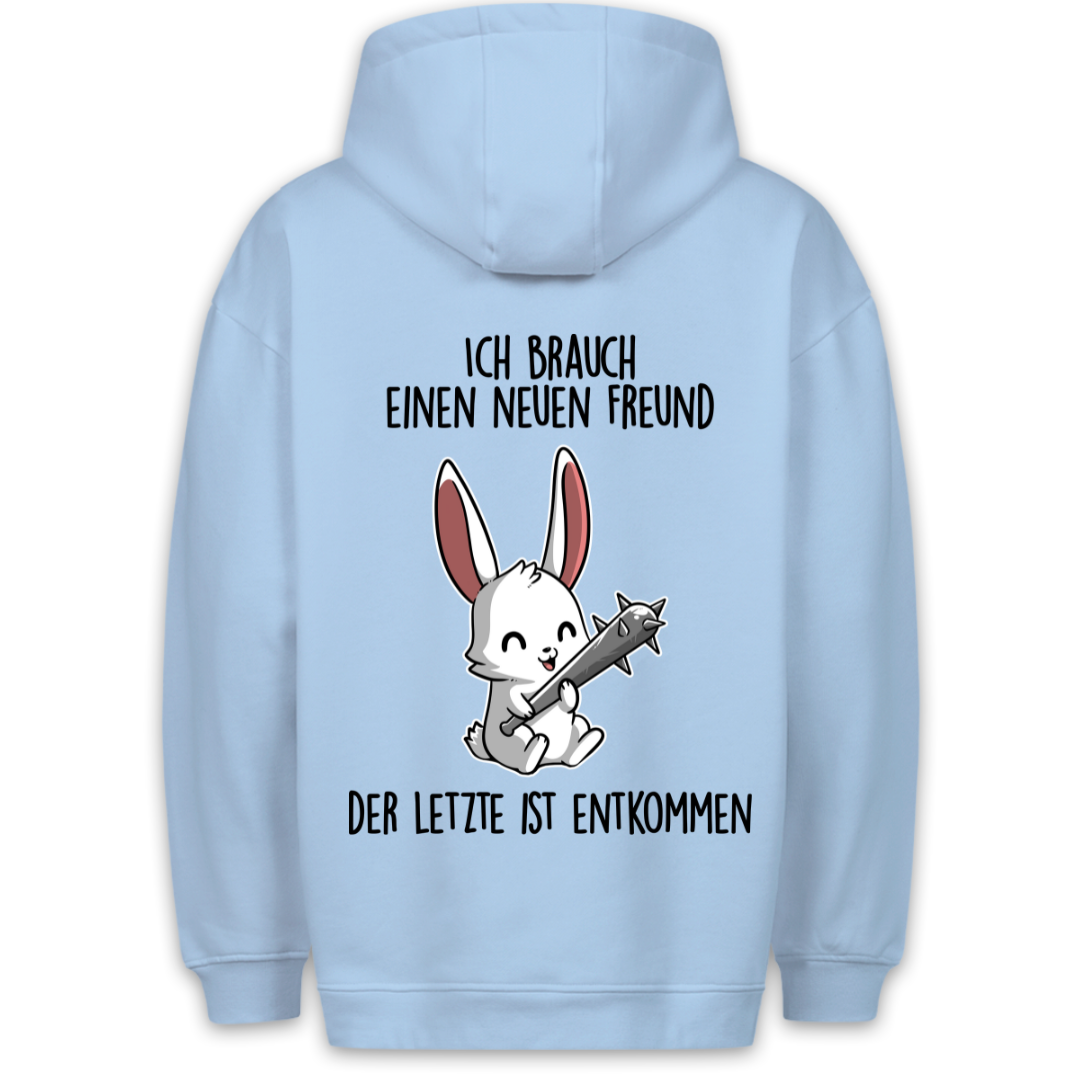 Neuer Freund Hase - Hoodie Unisex Rückendruck