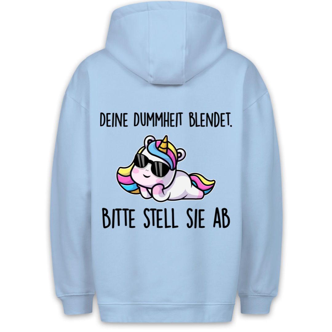 Blendet Einhorn - Hoodie Unisex Rückendruck