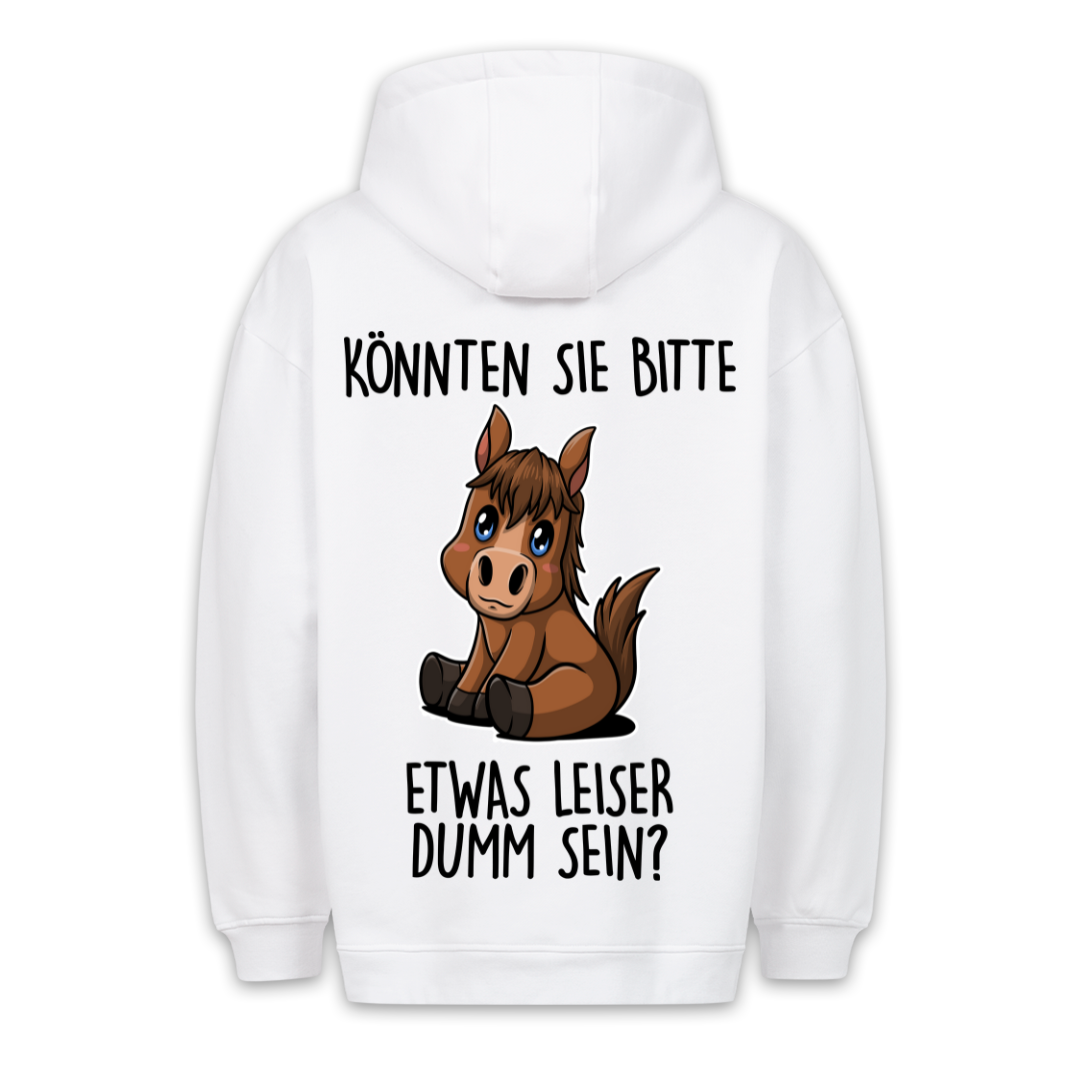 Leise Dumm Pony - Hoodie Unisex Rückendruck
