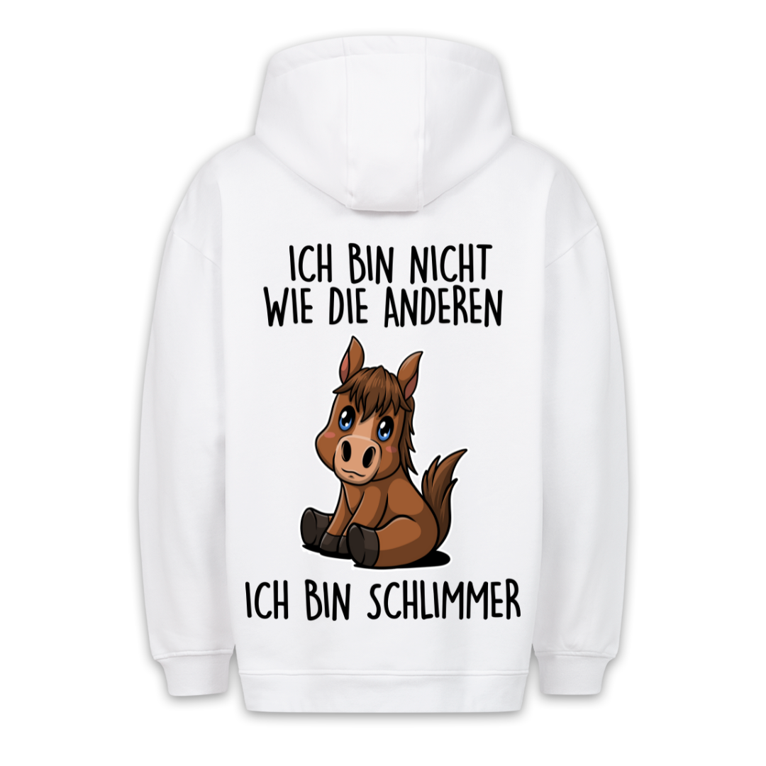 Ich Bin Schlimmer Pony - Hoodie Unisex Rückendruck