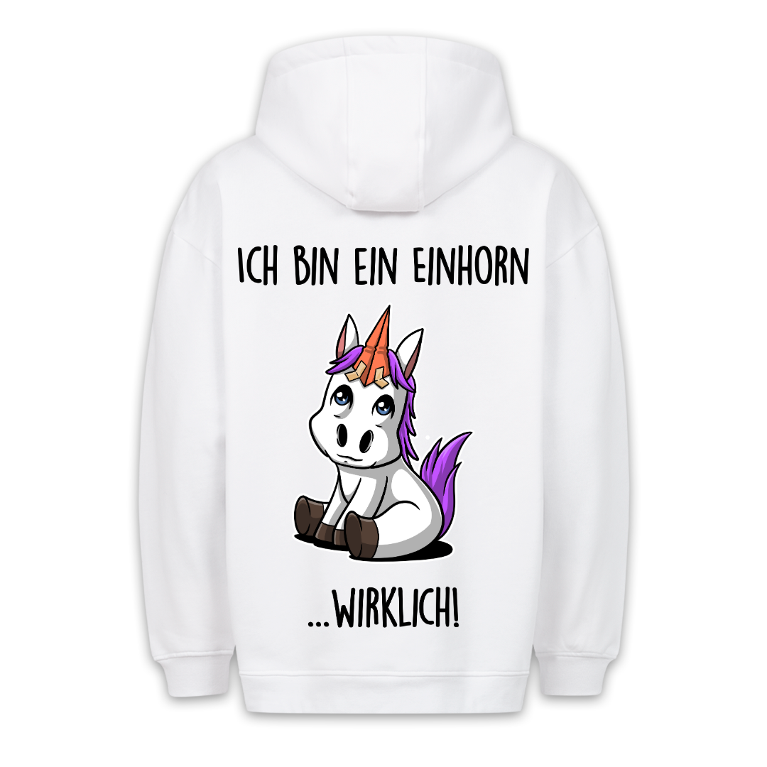 Wirklich! Ponyhorn - Hoodie Unisex Rückendruck