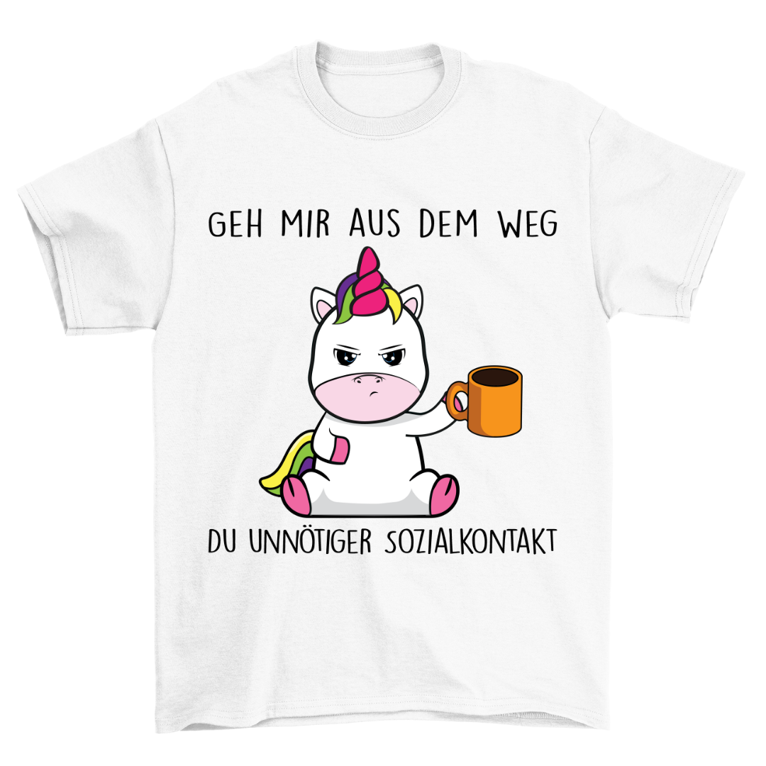 Sozialkontakt Einhorn - Shirt Unisex