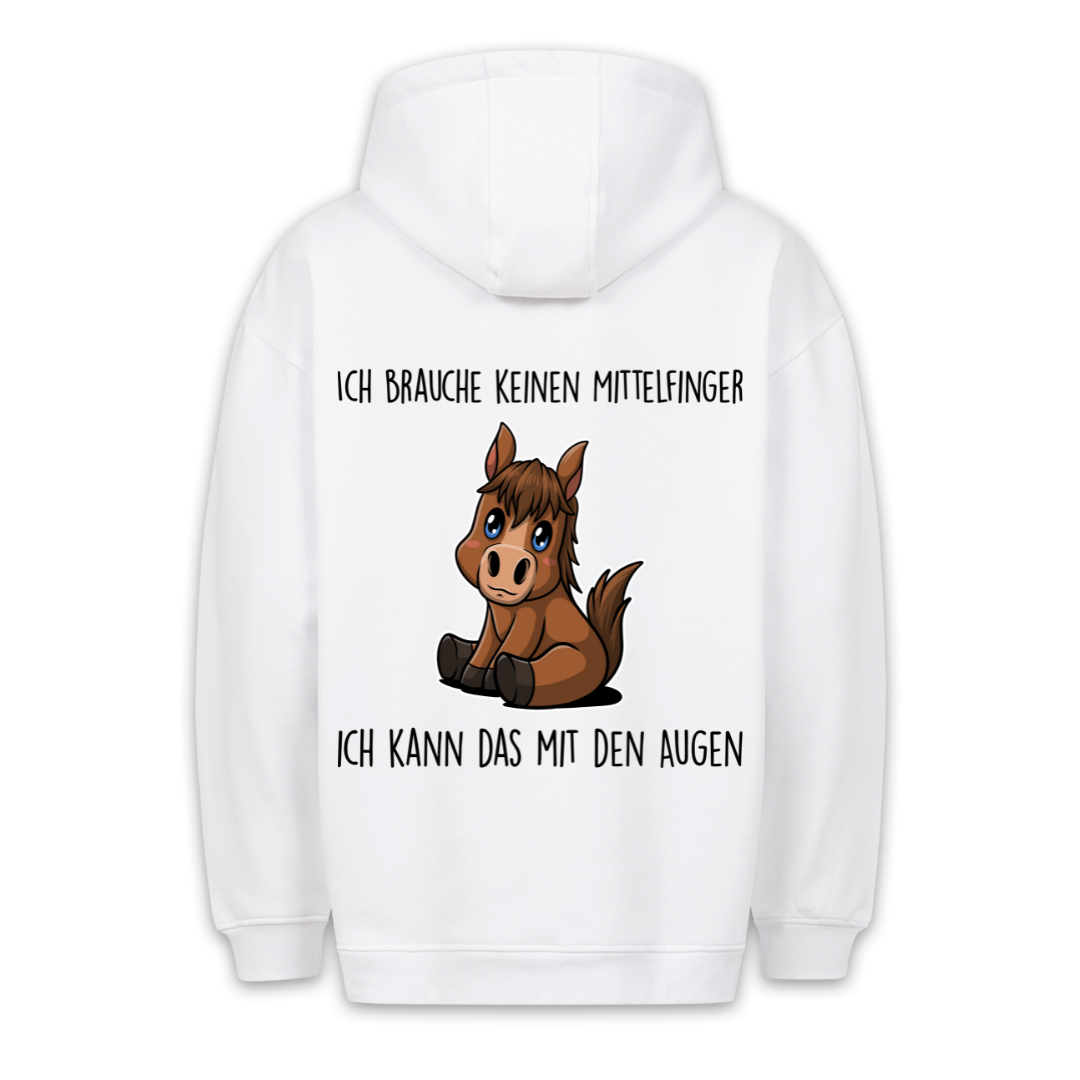 Mittelfinger Pony - Hoodie Unisex Rückendruck