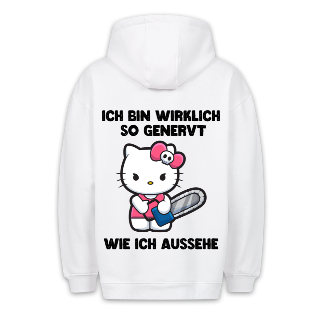 Genervt Kätzchen - Hoodie Unisex Rückendruck