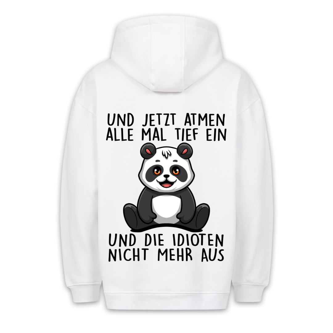 Einatmen Panda - Hoodie Unisex Rückendruck