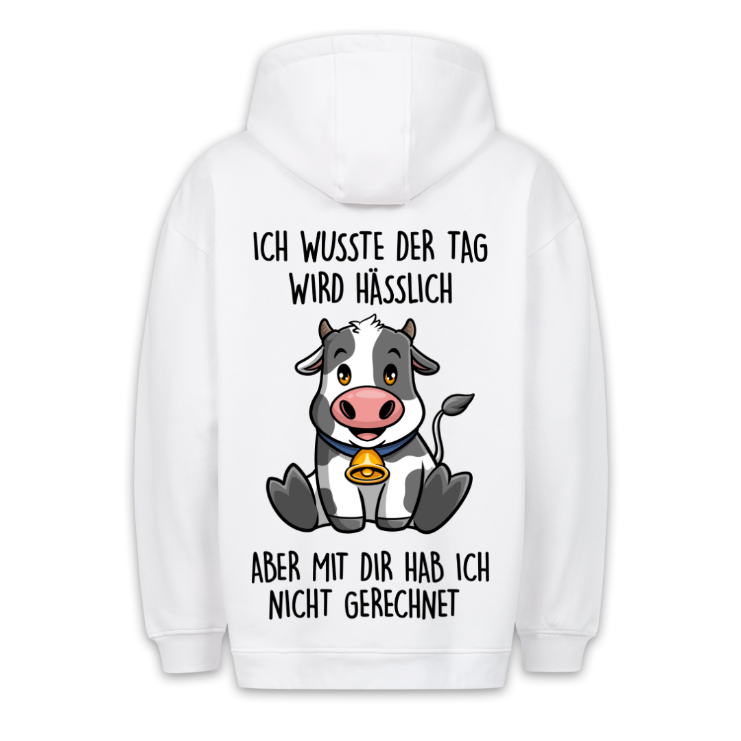 Nicht Gerechnet Kuh - Hoodie Unisex Rückendruck