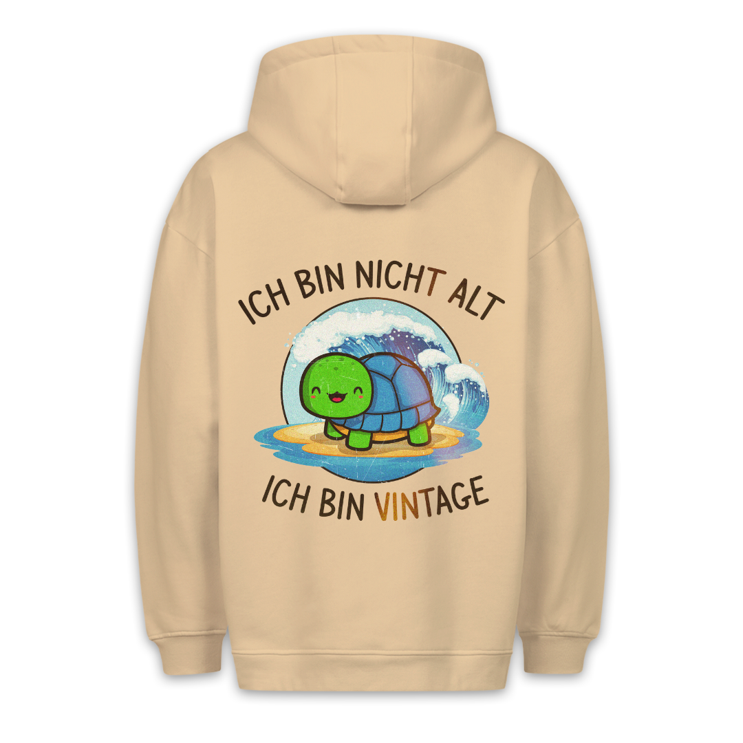 Vintage Schildkröte - Hoodie Unisex Rückendruck