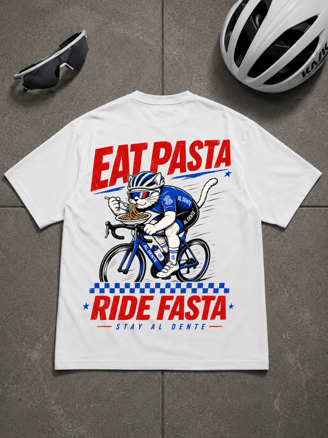EAT PASTA RIDE FASTA - Shirt Oversized Backprint