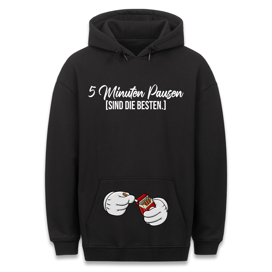 5 Minuten Pausen - Hoodie Bauchtaschendruck