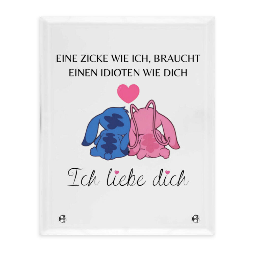Eine Zicke wie ich - Glasaufsteller Valentinstag