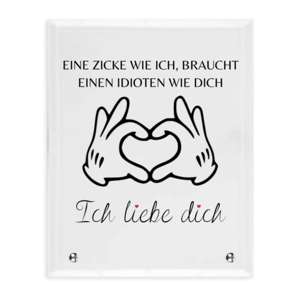 Zicke wie ich - Glasaufsteller Valentinstag