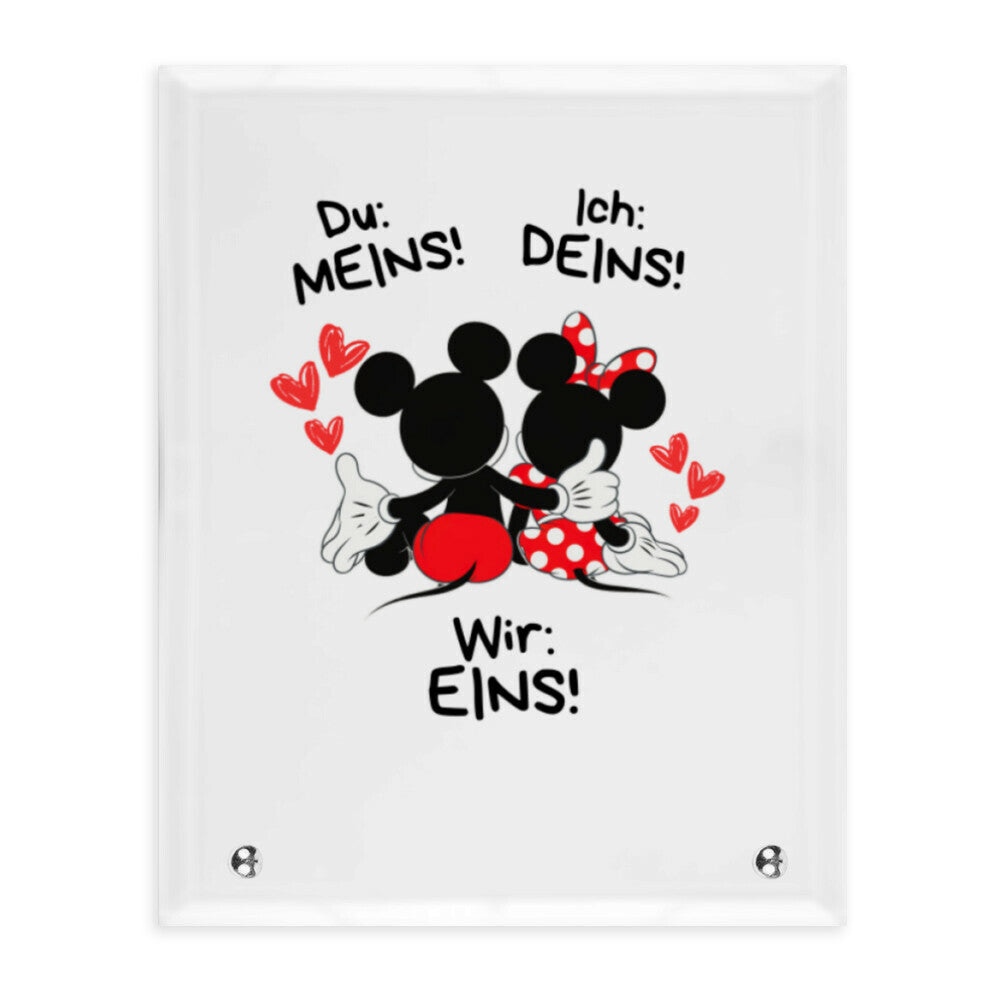 Wir eins Maus - Glasaufsteller Quadrat