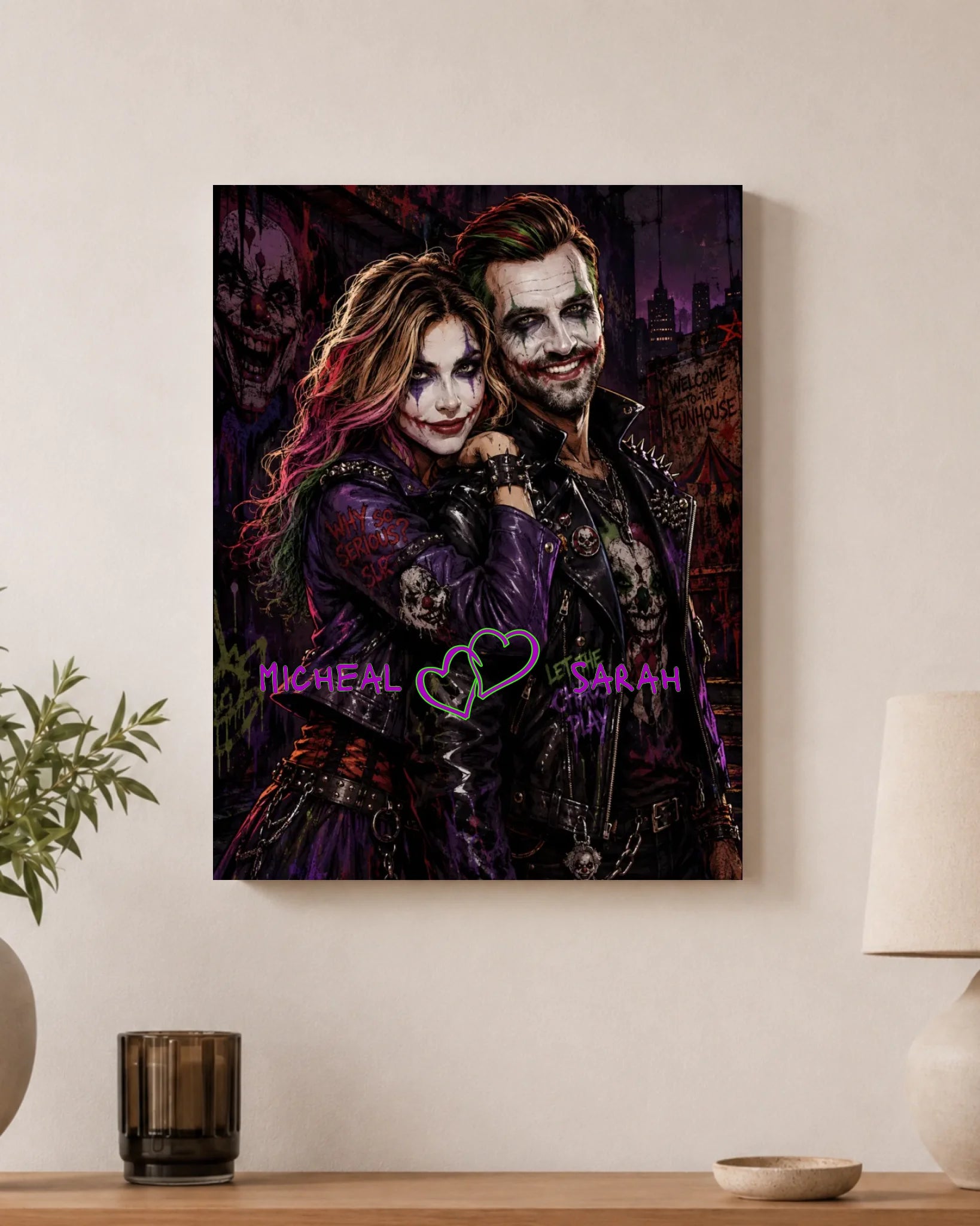 Carnival of Love - Wanddeko Personalisierbar (Foto + Namen)