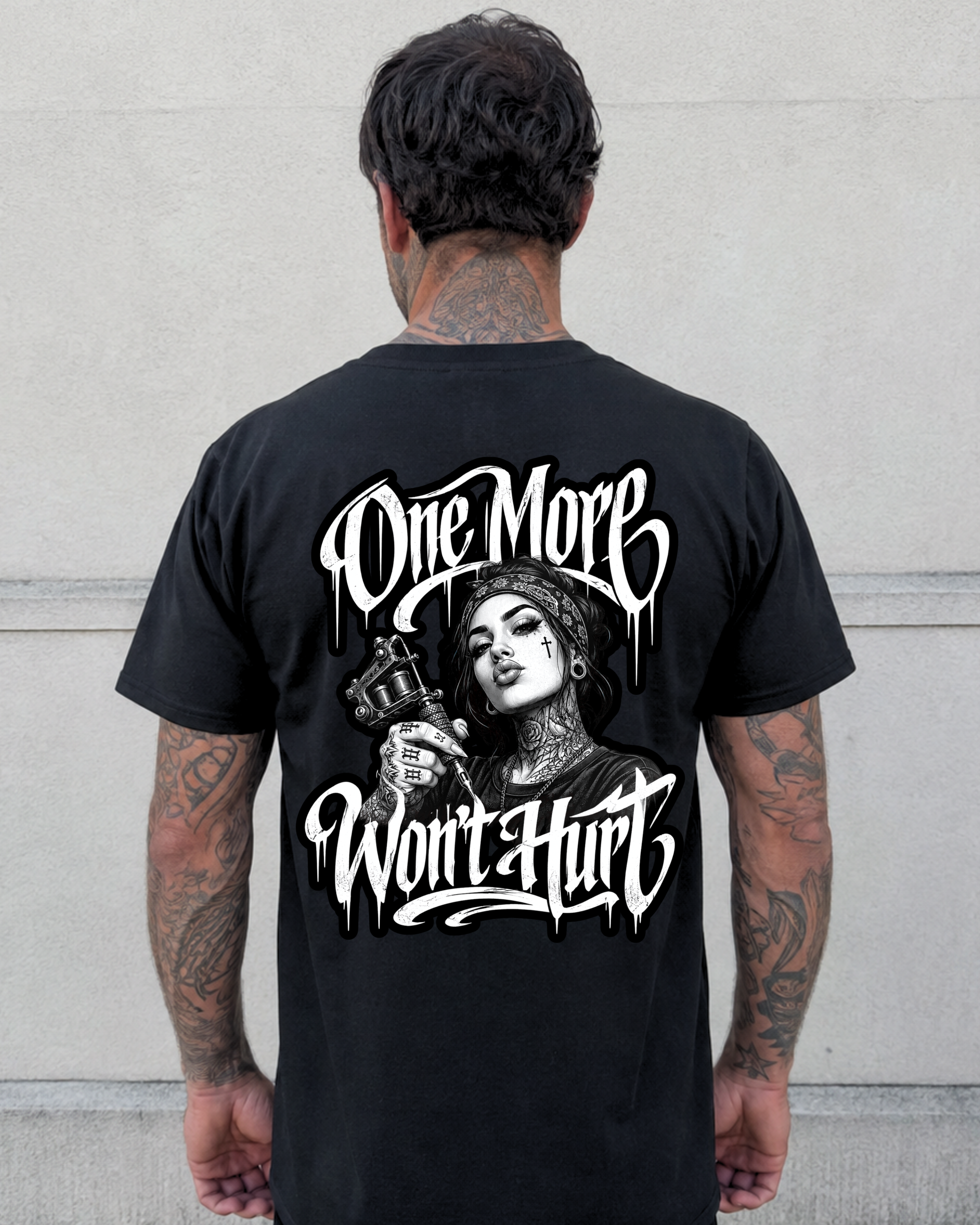 One More Won't Hurt Frau - Premium Shirt Unisex Backprint