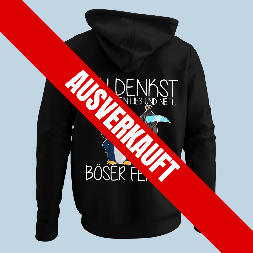 Böser Fehler Pinguin - Hoodie Unisex Rückendruck