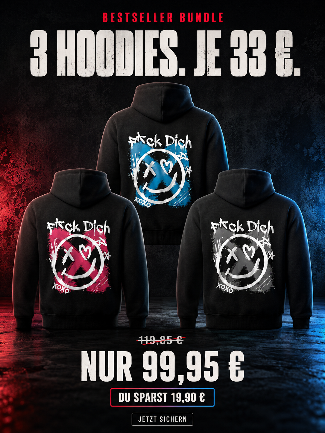 F*ck Dich Hoodie Bestseller Set