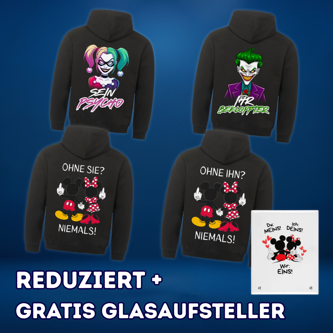 Couple Hoodie Bestseller + Glasaufsteller Bündel