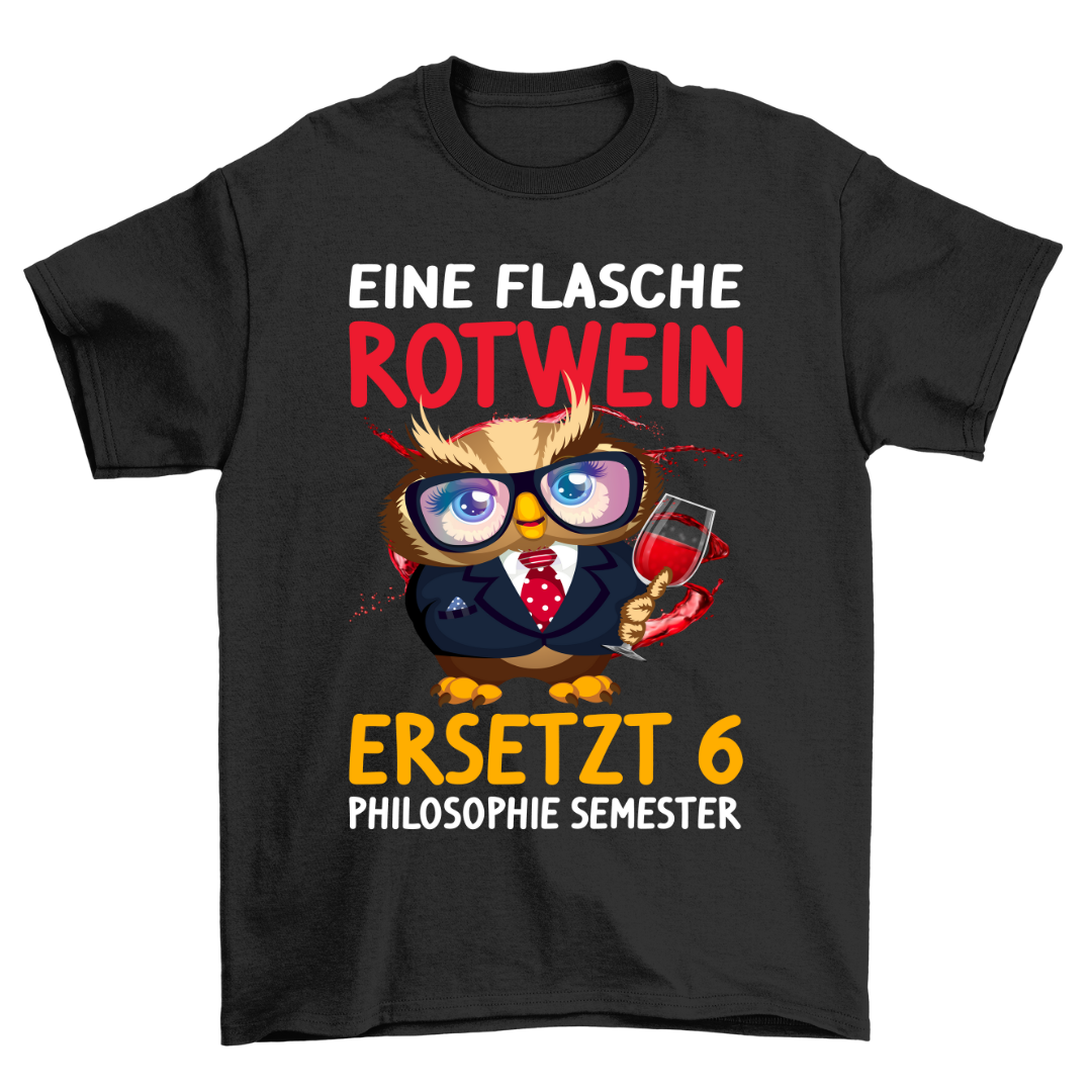 Rotwein Eule - Shirt Unisex