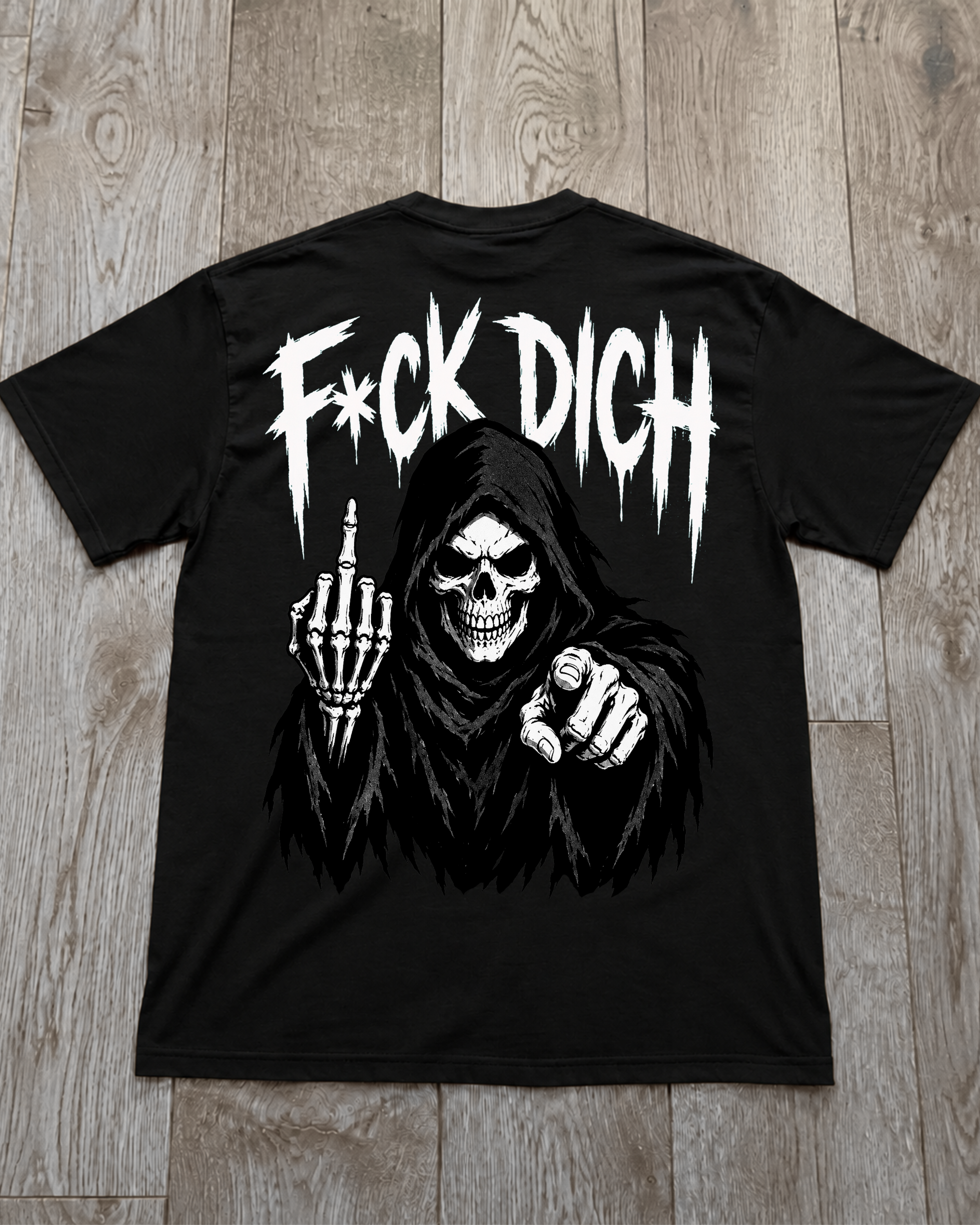 F*ck Dich Sensenmann - Premium Shirt Unisex Backprint