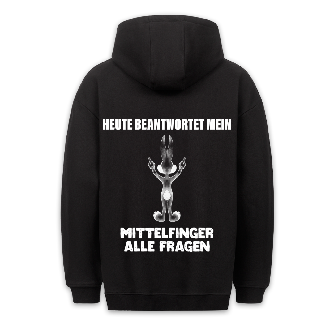 Alle Fragen Hase - Hoodie Unisex Rückendruck