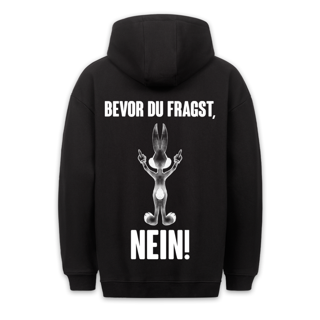 Bevor Du Fragst Hase - Hoodie Unisex Rückendruck