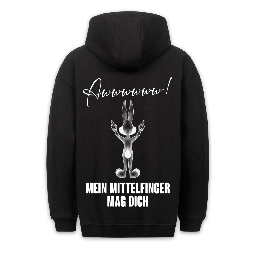 Awww! Hase - Hoodie Unisex Rückendruck