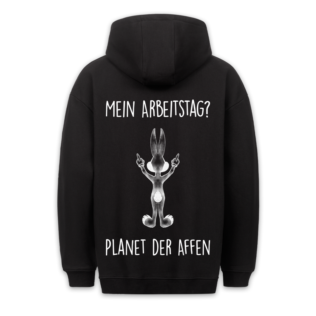 Arbeitstag Hase - Hoodie Unisex Rückendruck