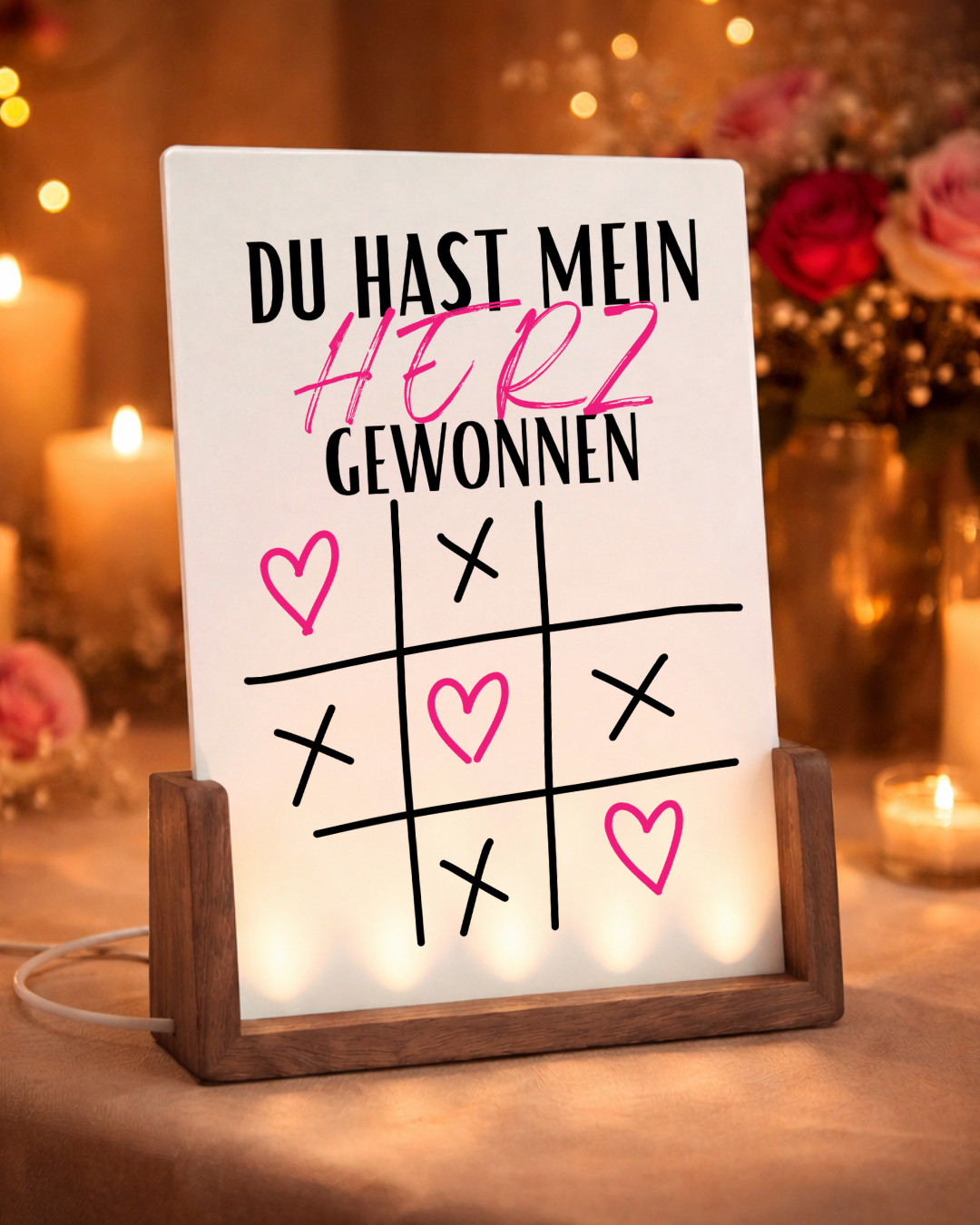 Hast mein Herz gewonnen - Beleuchteter Bilderrahmen