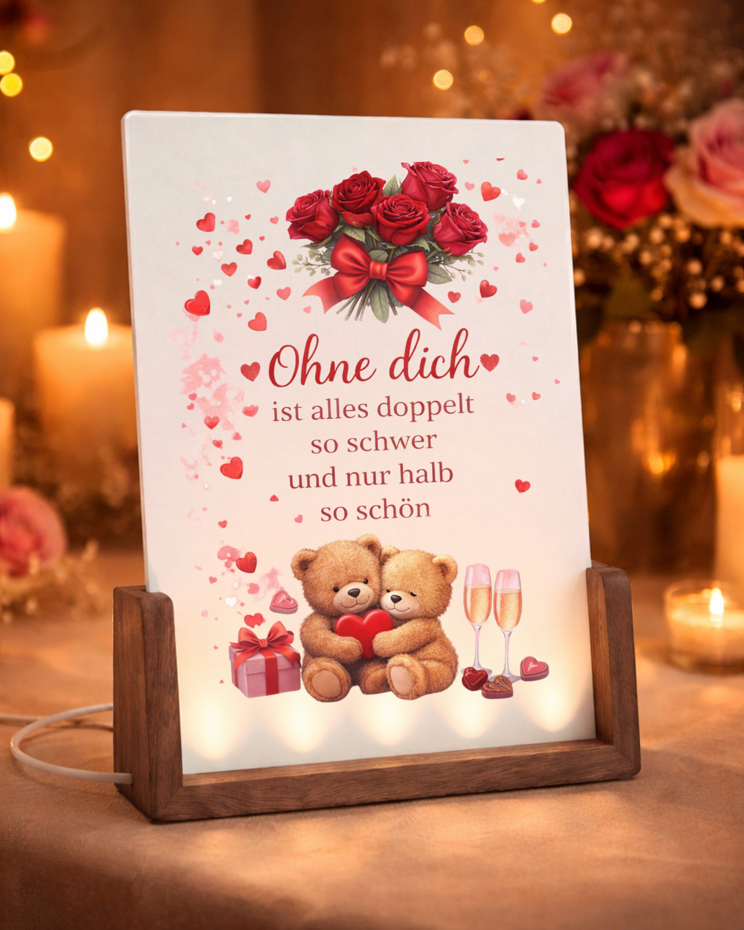 Ohne Dich - Beleuchteter Bilderrahmen