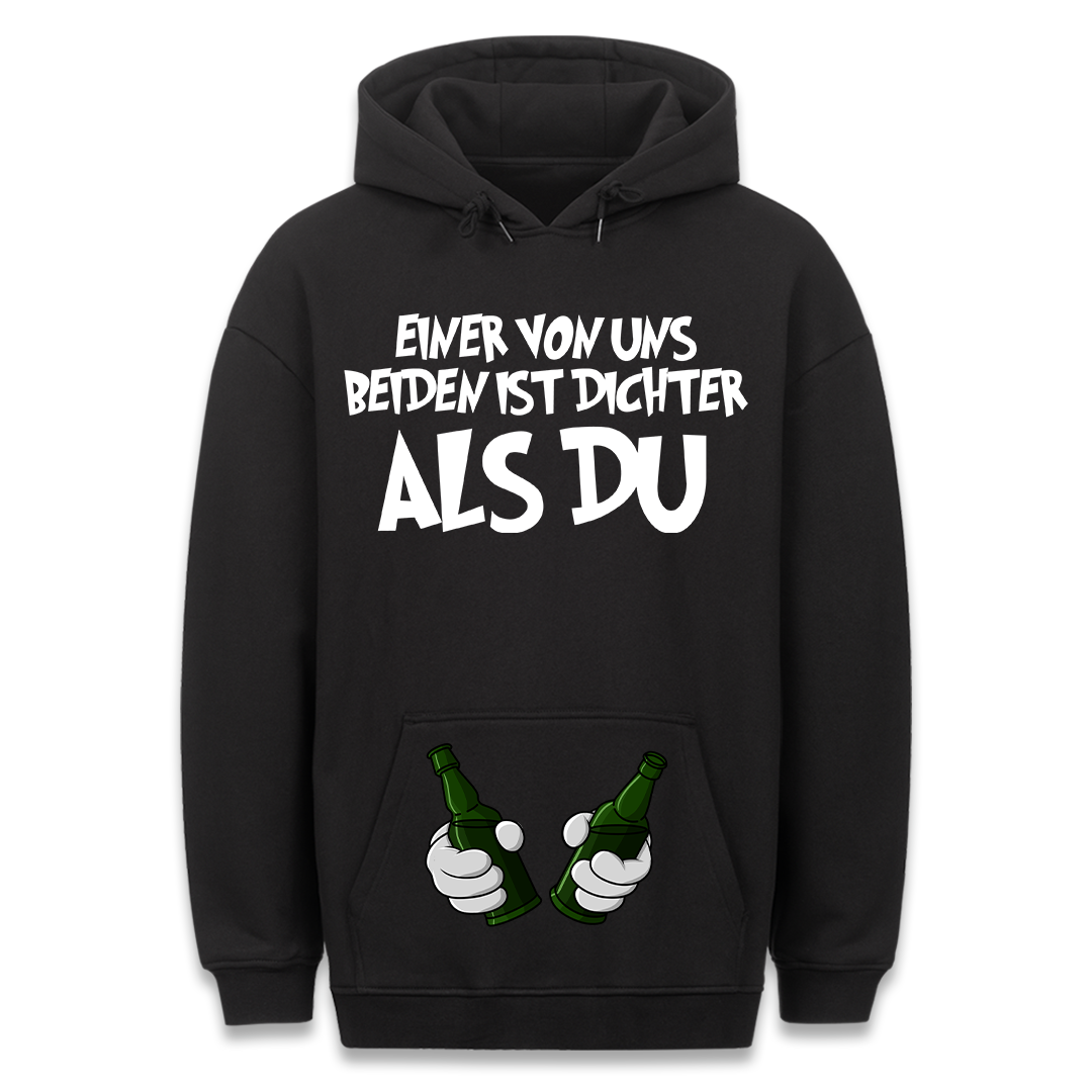 Dichter als du - Hoodie Bauchtaschendruck