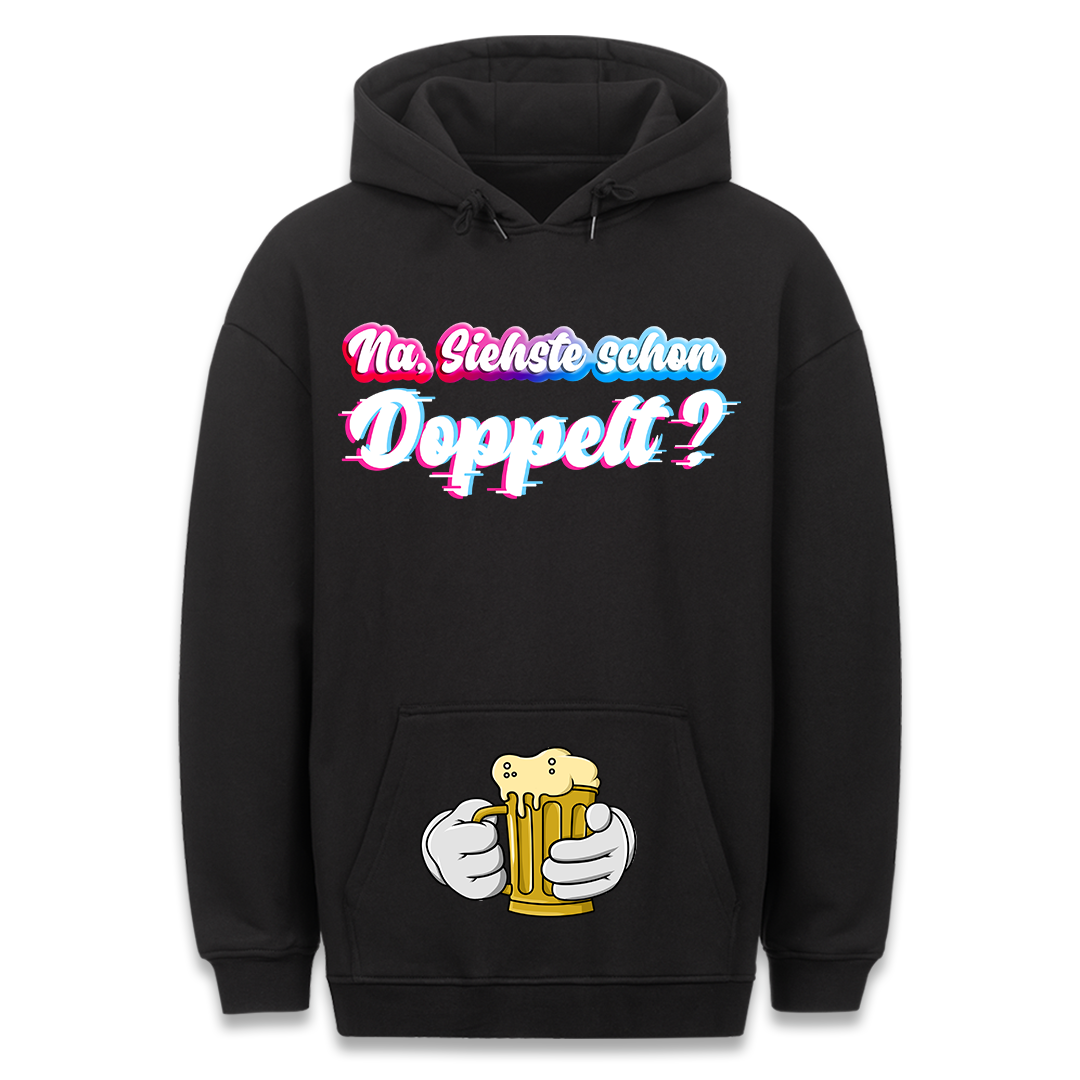 Doppelt sehen - Hoodie Bauchtaschendruck