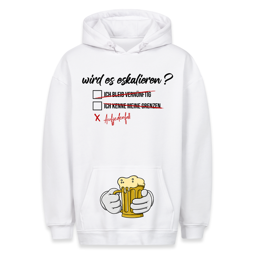 Wird es eskalieren? - Hoodie Bauchtaschendruck