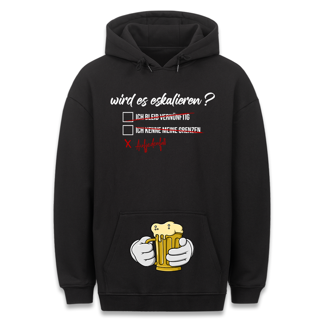 Wird es eskalieren? - Hoodie Bauchtaschendruck