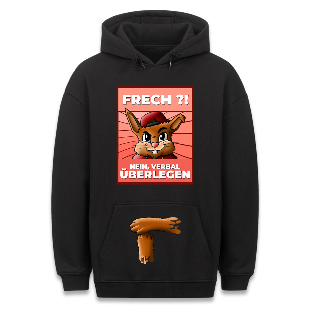 Frech? Hase - Hoodie Bauchtaschendruck