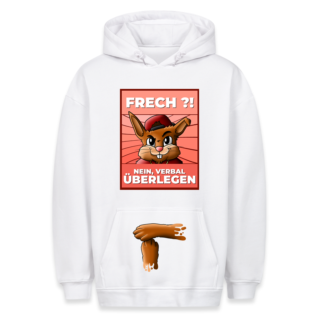 Frech? Hase - Hoodie Bauchtaschendruck
