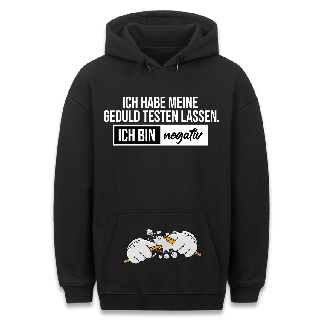 Geduld Test - Hoodie Bauchtaschendruck