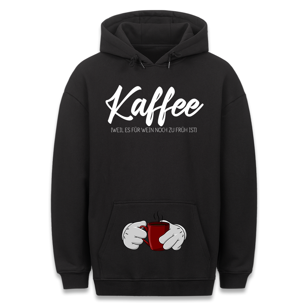 Kaffee - Hoodie mit Bauchtaschendruck