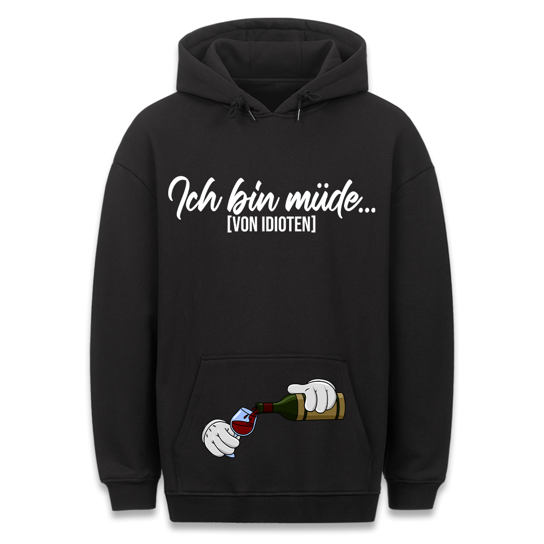 Ich bin müde - Hoodie Bauchtaschendruck