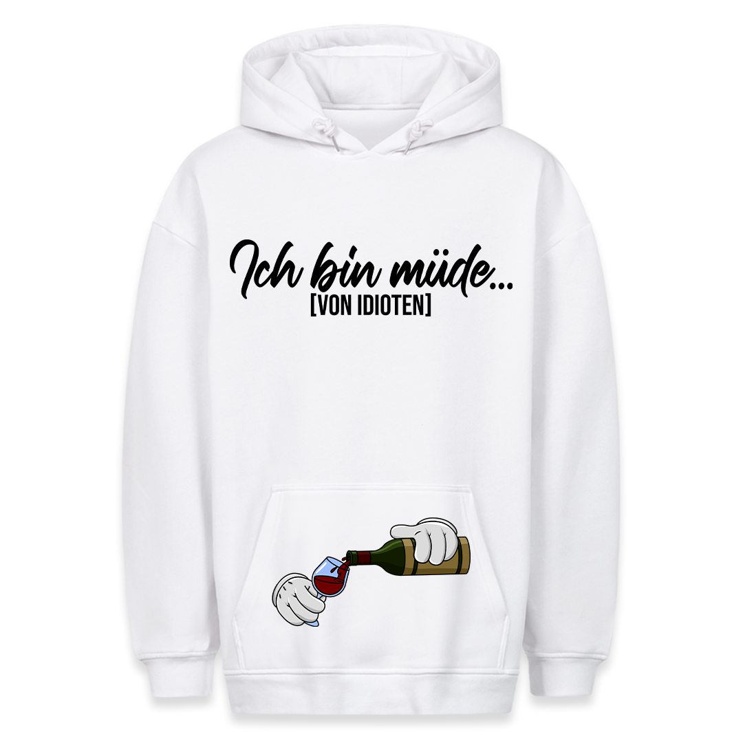 Ich bin müde - Hoodie Bauchtaschendruck
