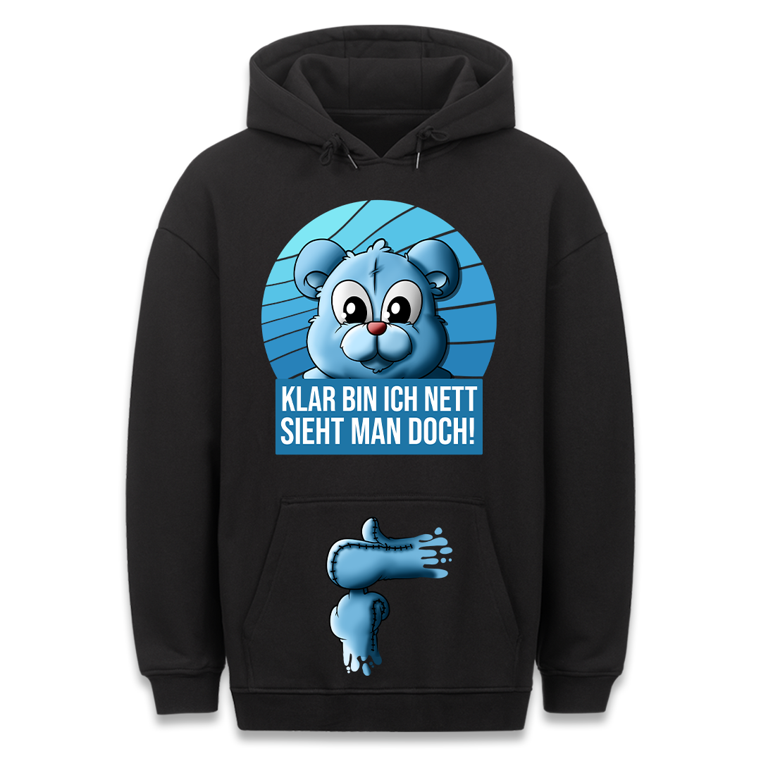 Nett bin ich - Hoodie Bauchtaschendruck