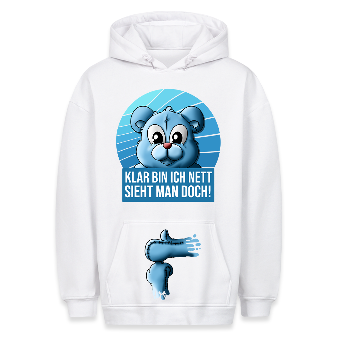 Nett bin ich - Hoodie Bauchtaschendruck