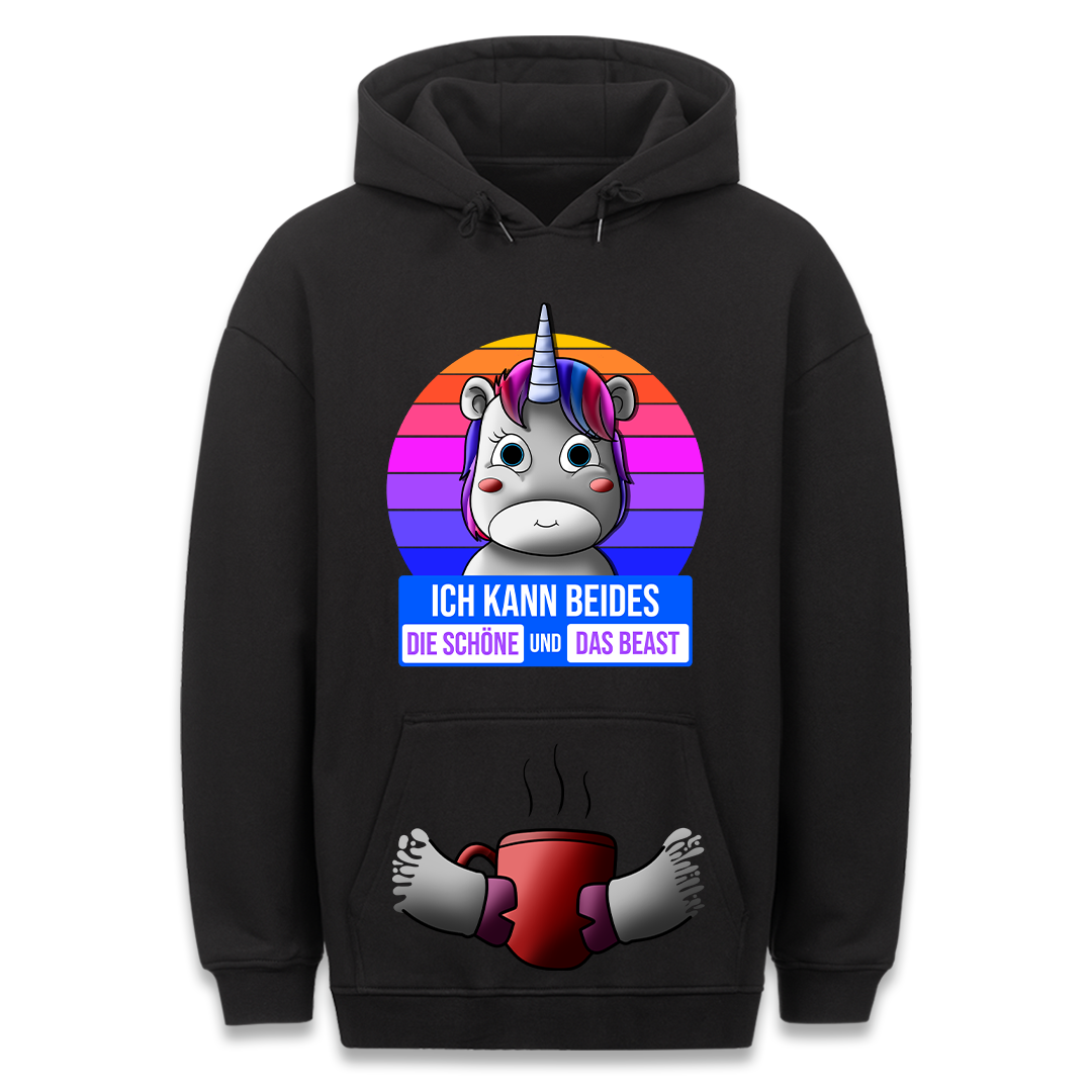 Die Schöne und das Biest Einhorn - Hoodie Bauchtaschendruck