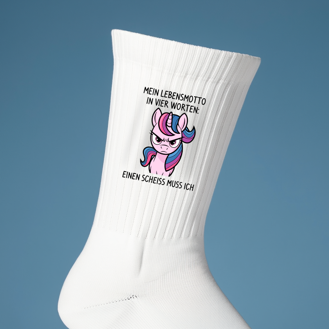 Lebensmotto Einhorn - Socken