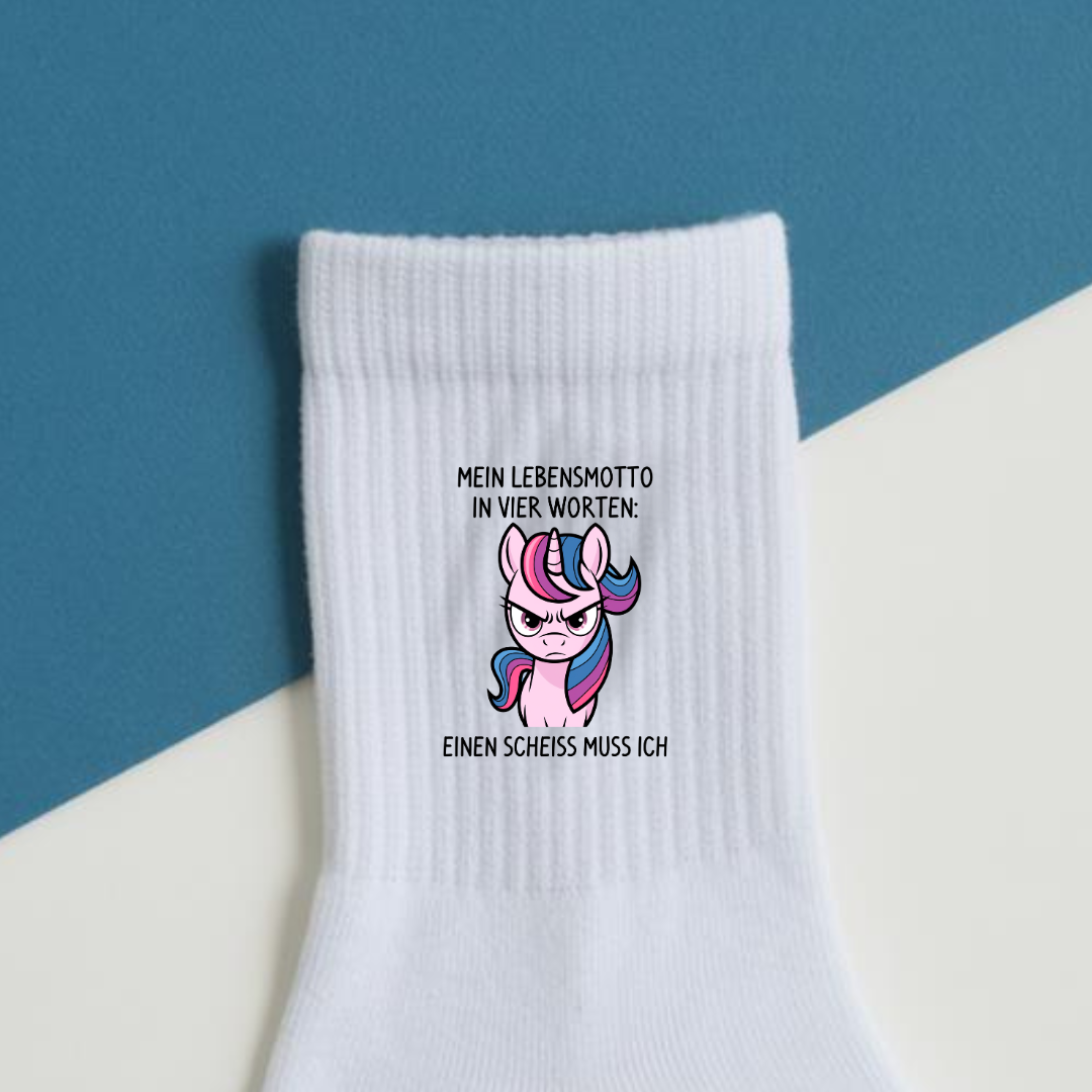 Lebensmotto Einhorn - Socken