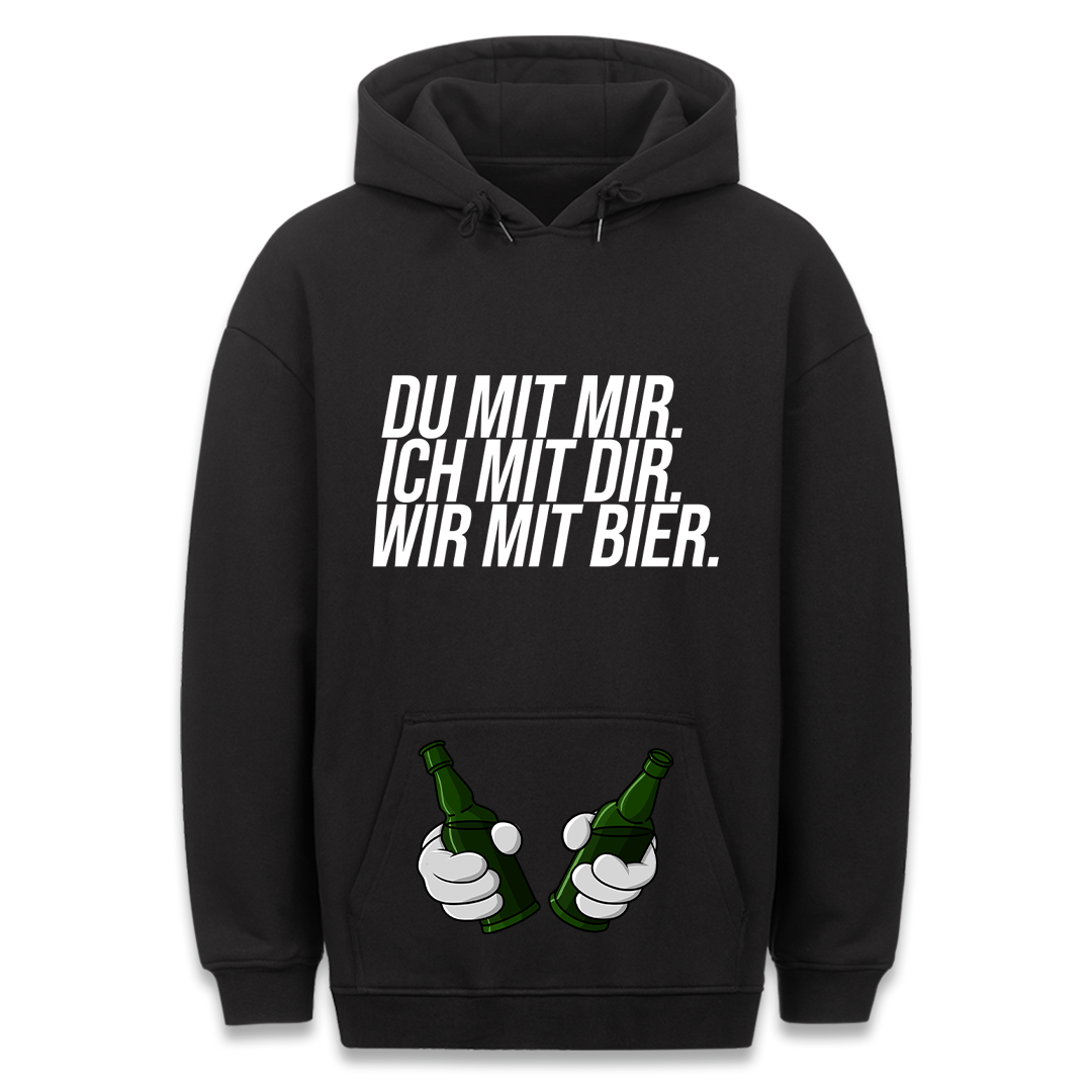 Wir mit Bier - Hoodie Bauchtaschendruck